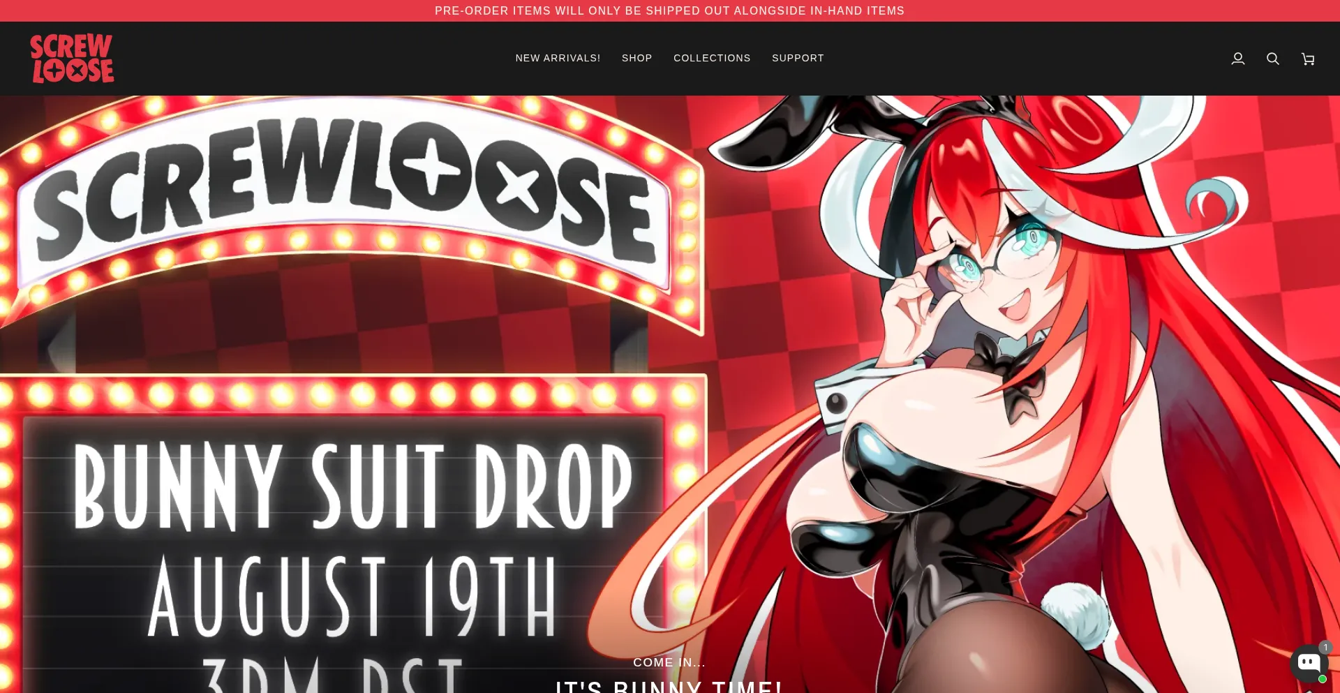 Website screenshot of Screwlooseshop.com