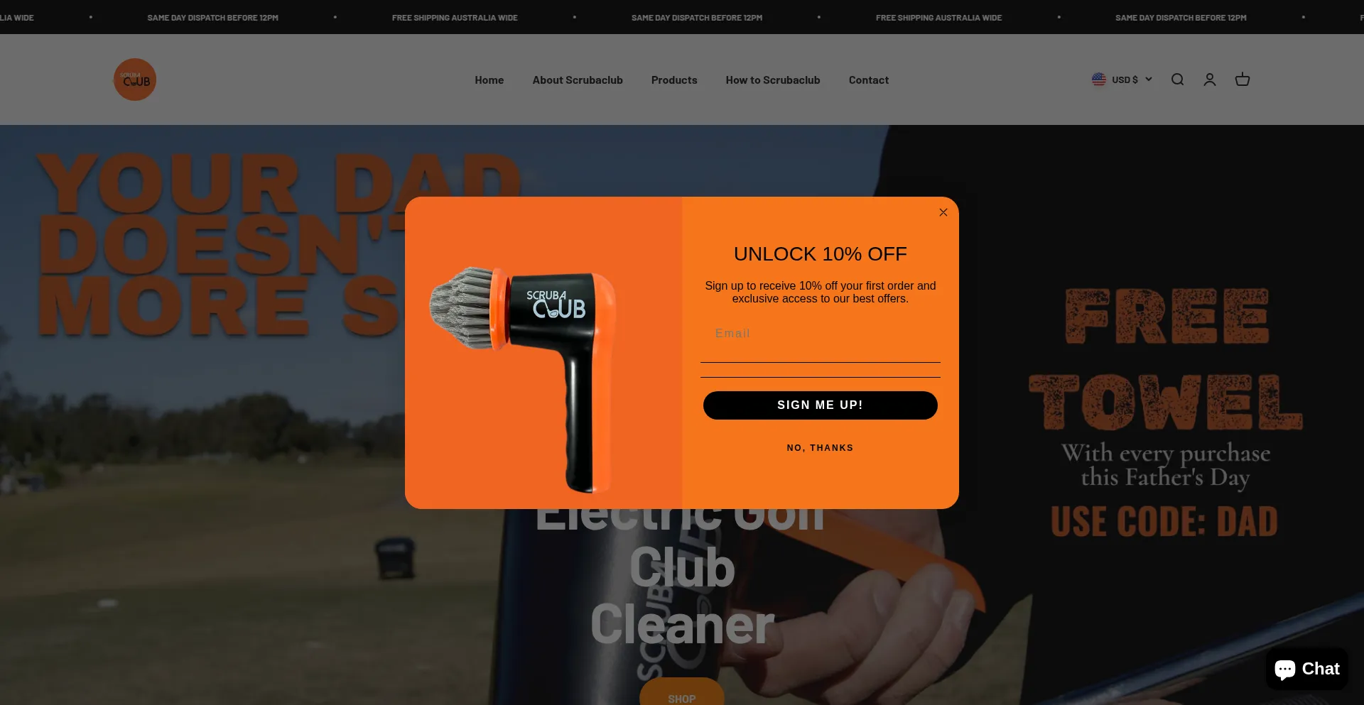 Website screenshot of Scrubaclub.com.au