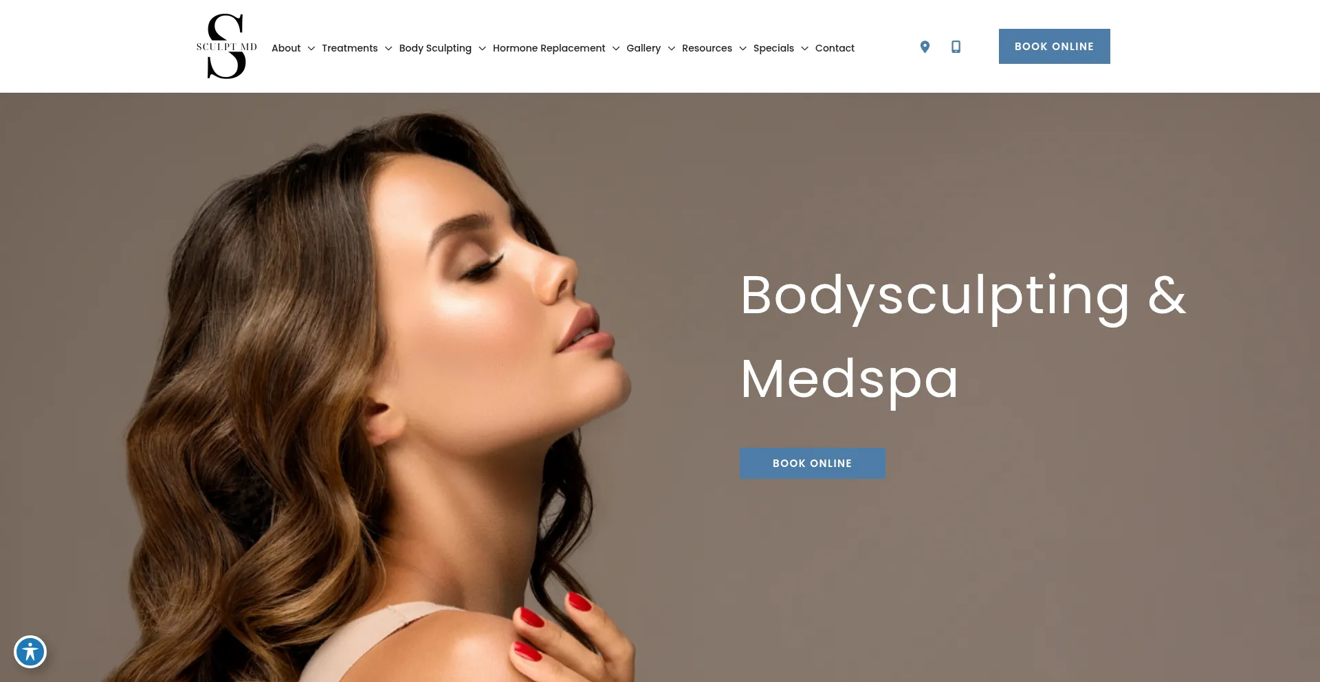 Website screenshot of Sculptmdmedspa.com