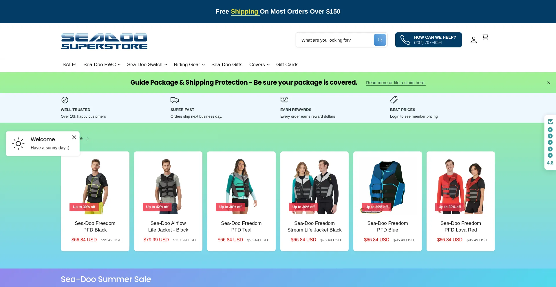 Website screenshot of Seadoopwc.com