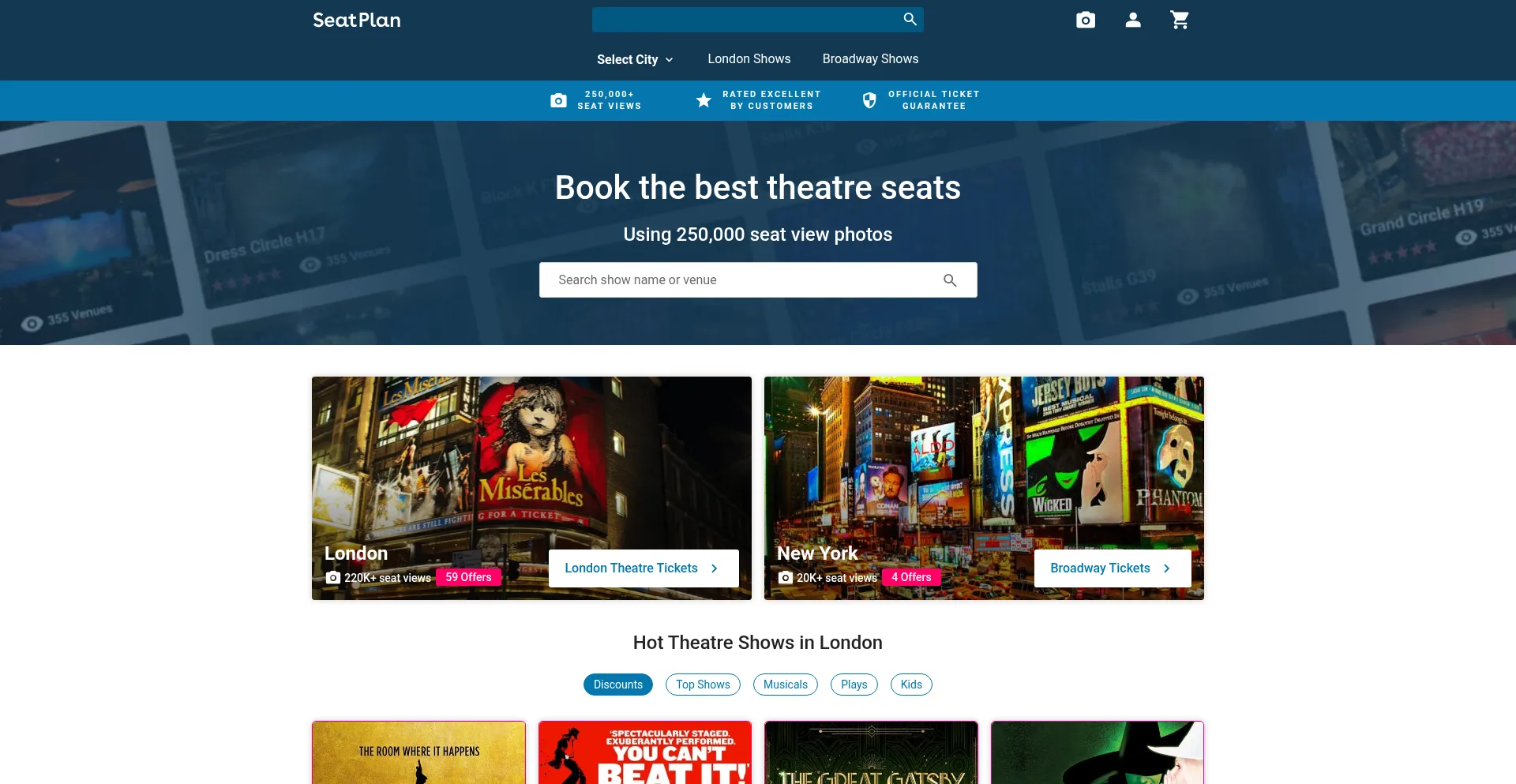 Website screenshot of Seatplan.com
