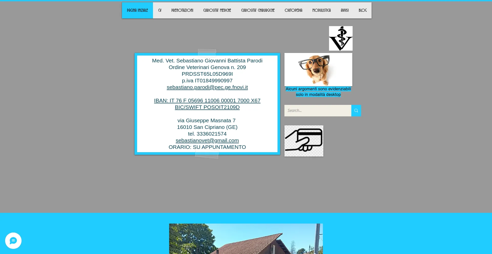 Website screenshot of Sebastianovet.com