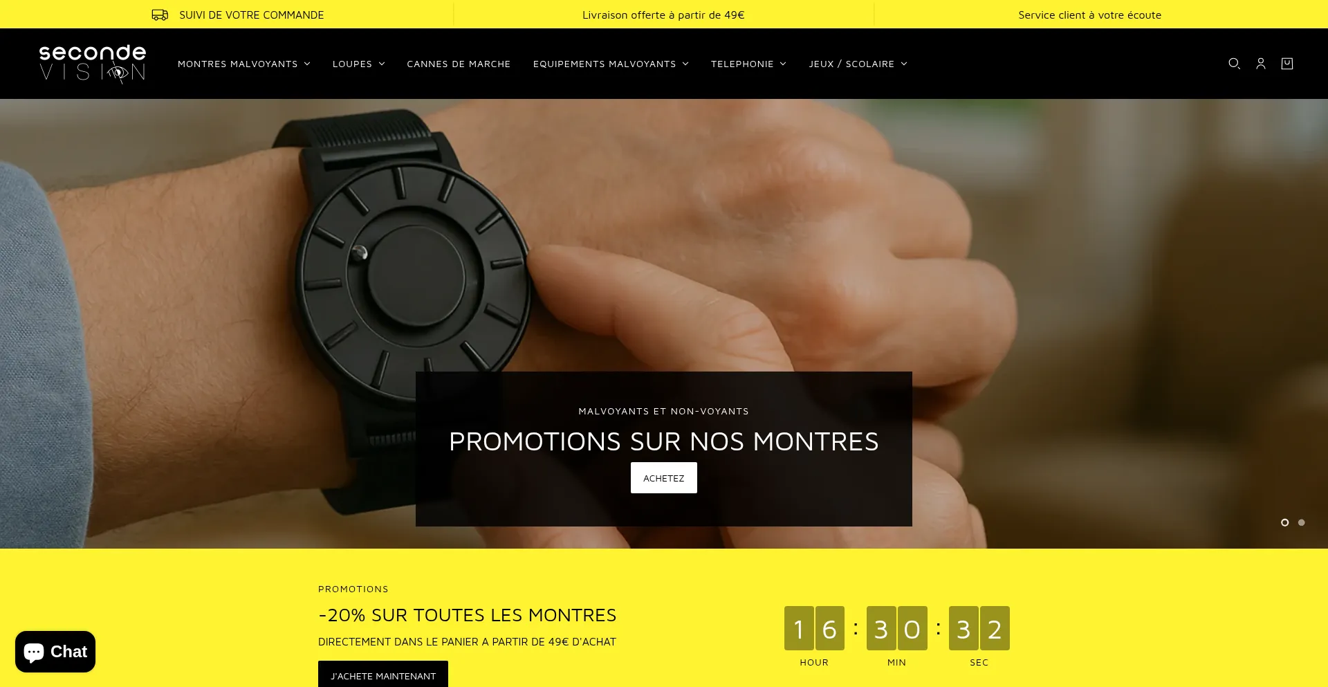 Website screenshot of Seconde-vision.com