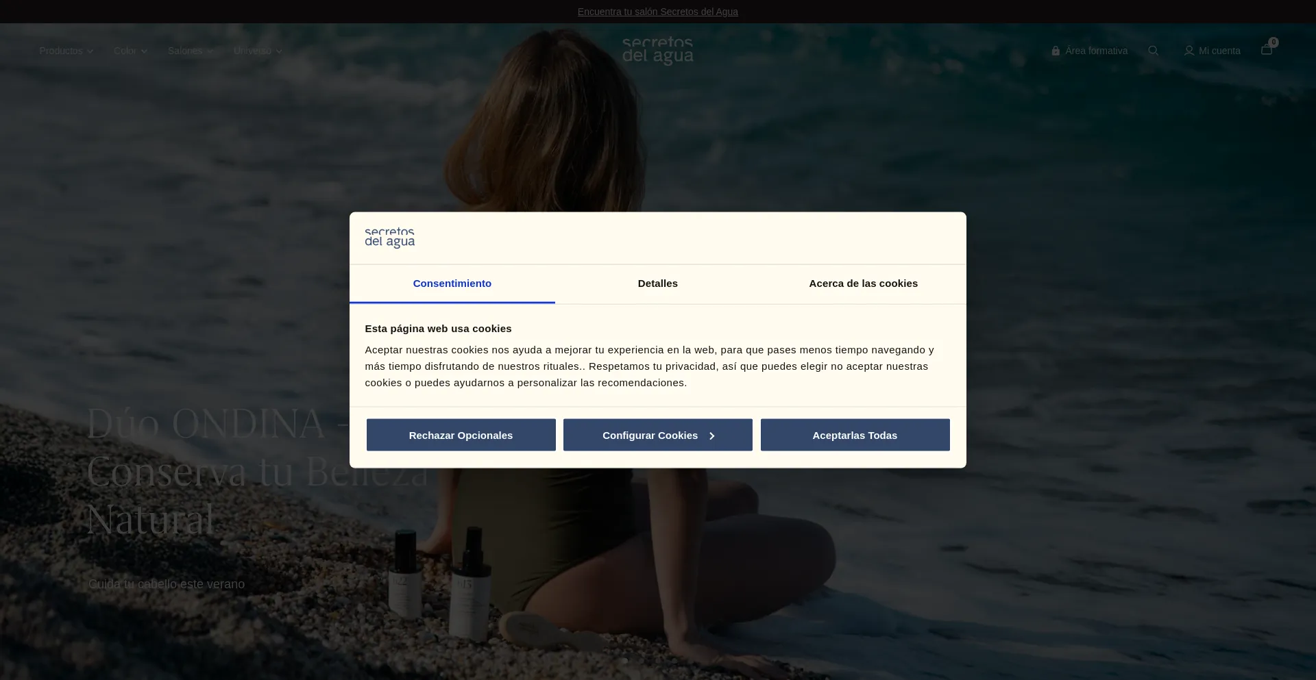 Website screenshot of Secretosdelagua.com