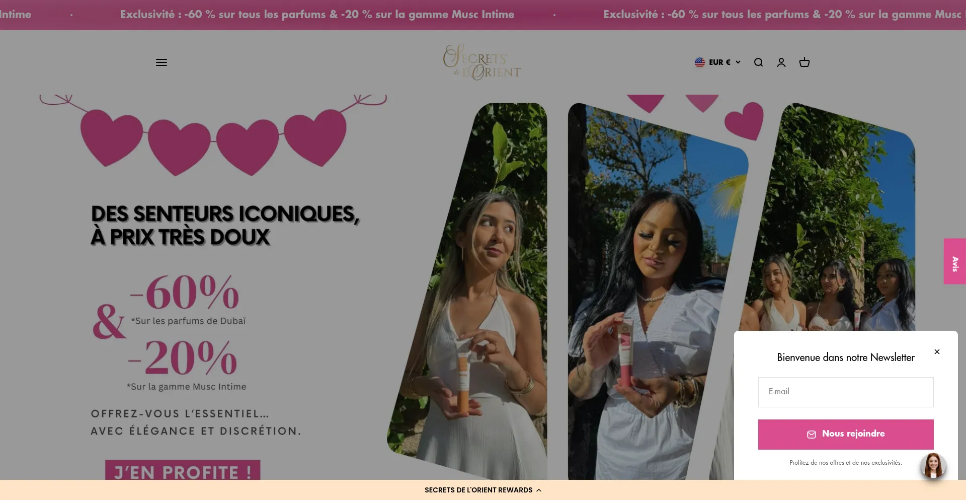 Website screenshot of Secretsdelorient.com