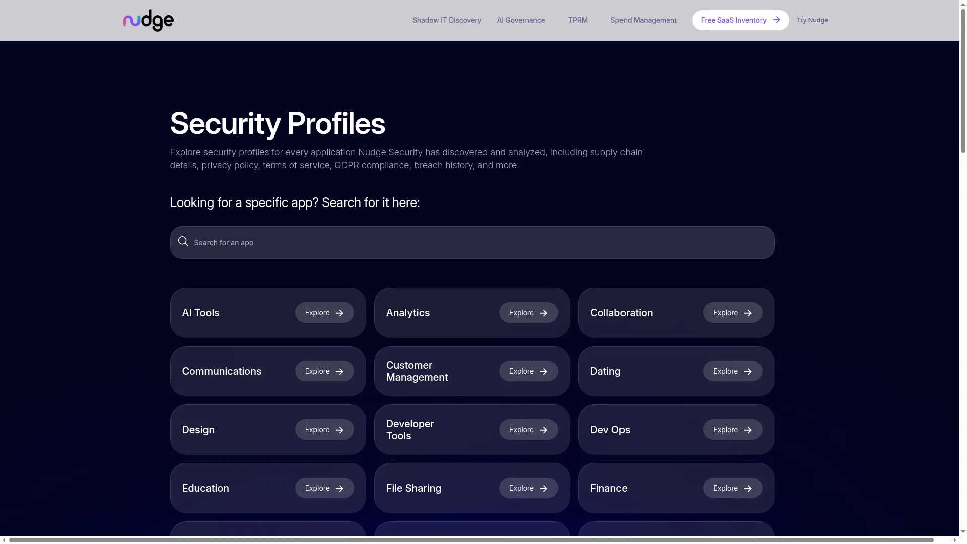 Security-profiles.nudgesecurity.com