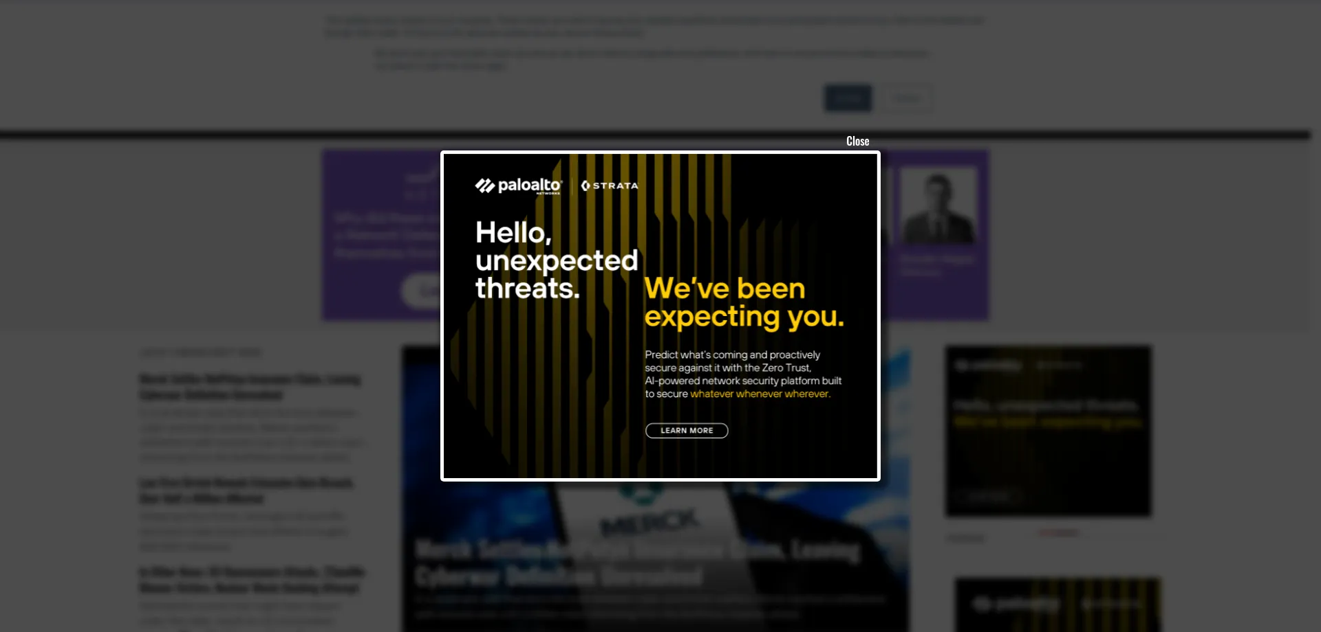 Website screenshot of Securityweek.com