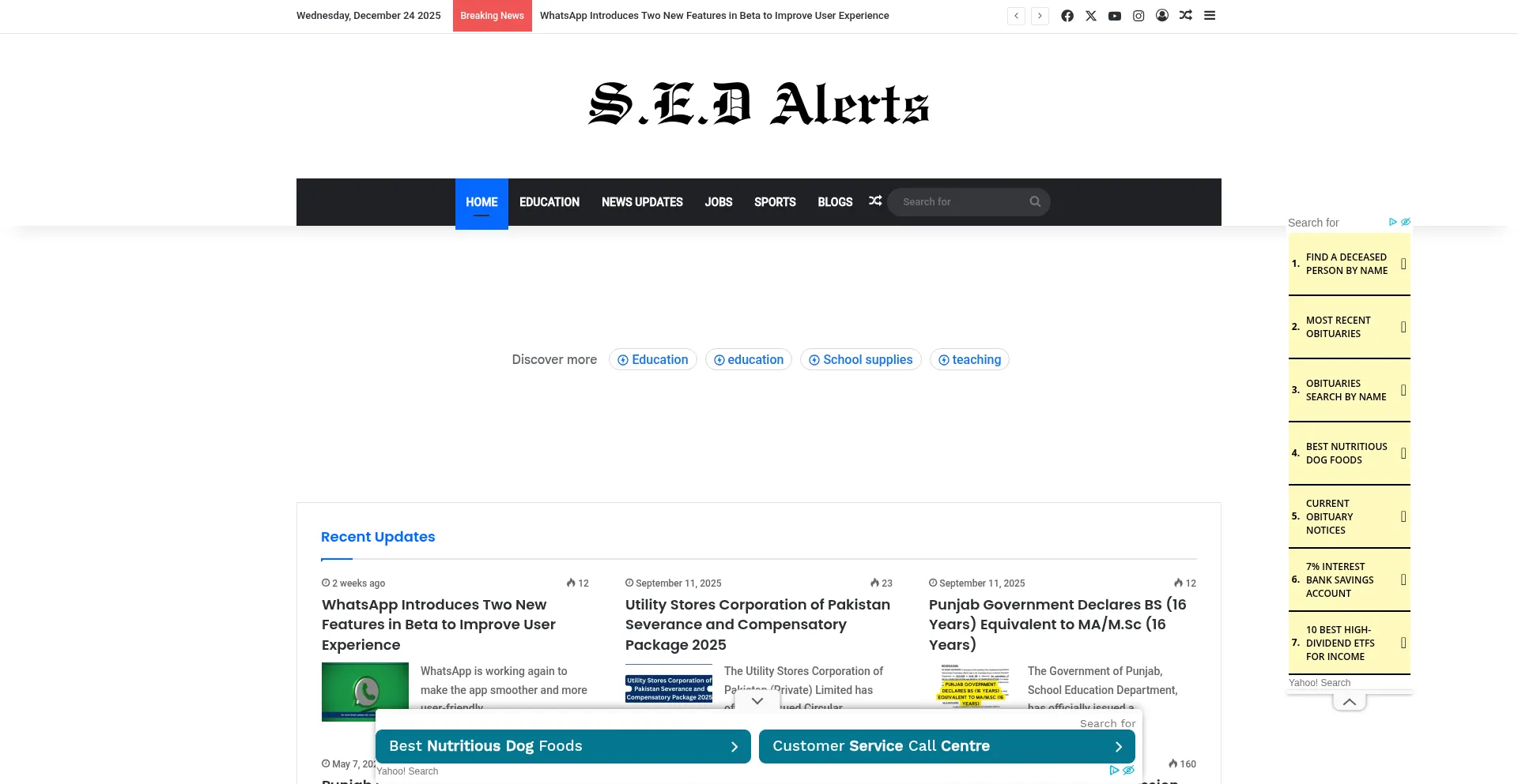 Sedalerts.com