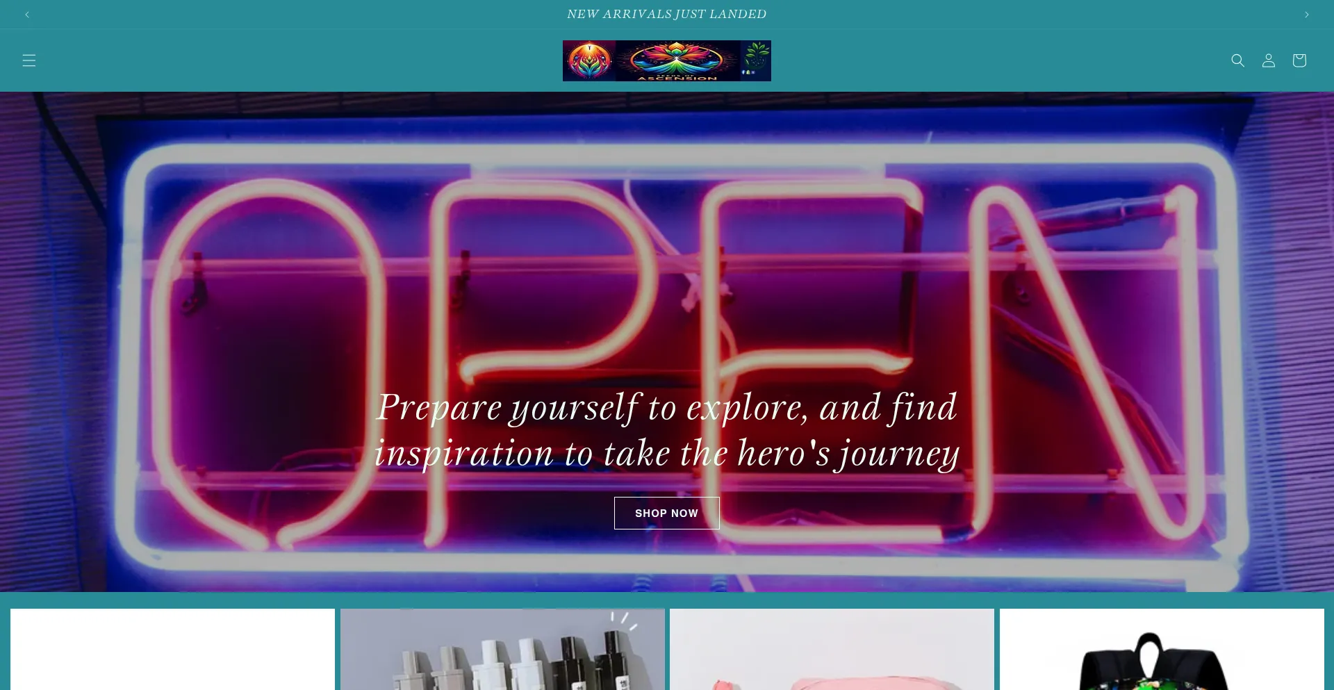 Website screenshot of Seedsofascension.myshopify.com