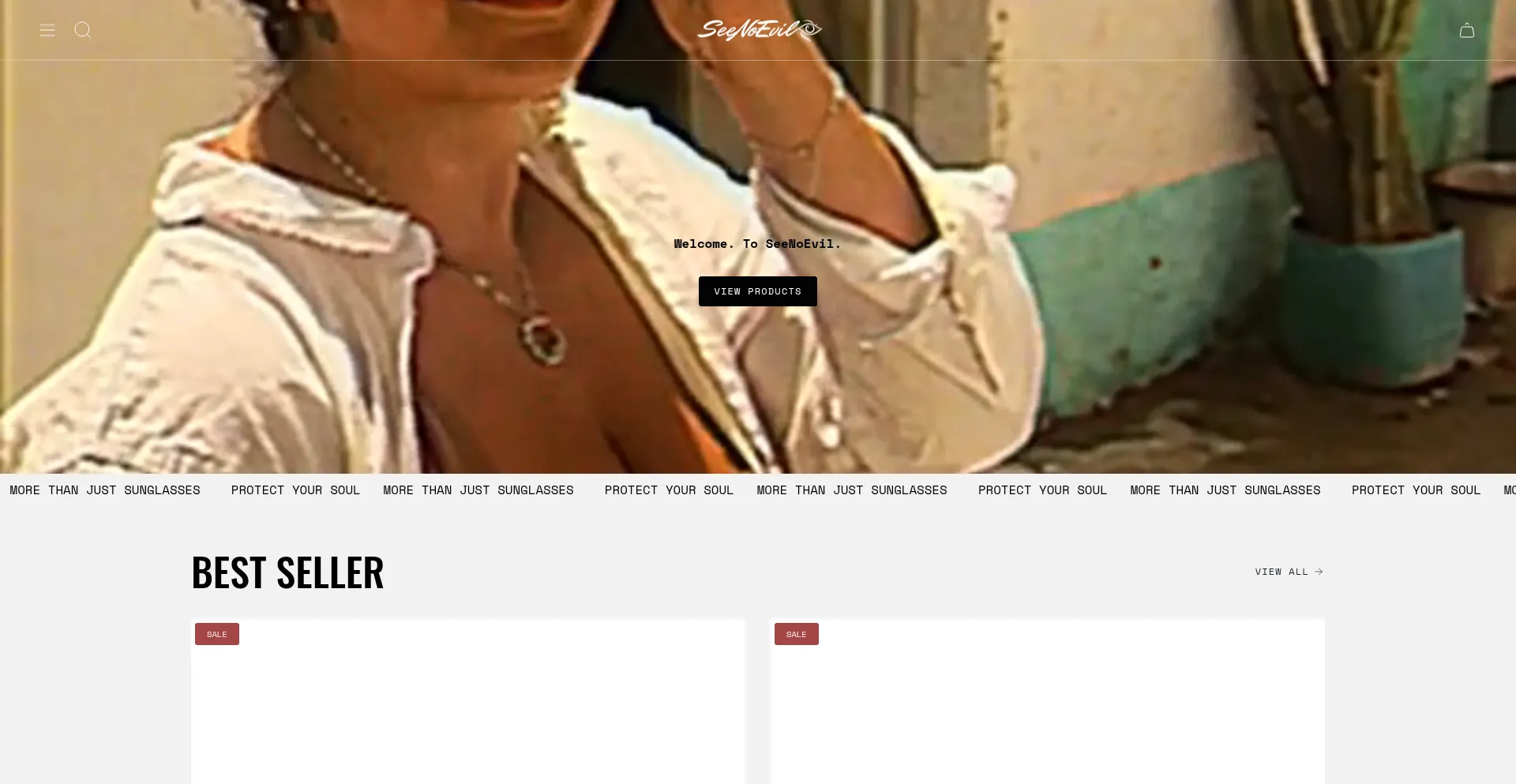 Website screenshot of Seenoevileyewear.co.uk
