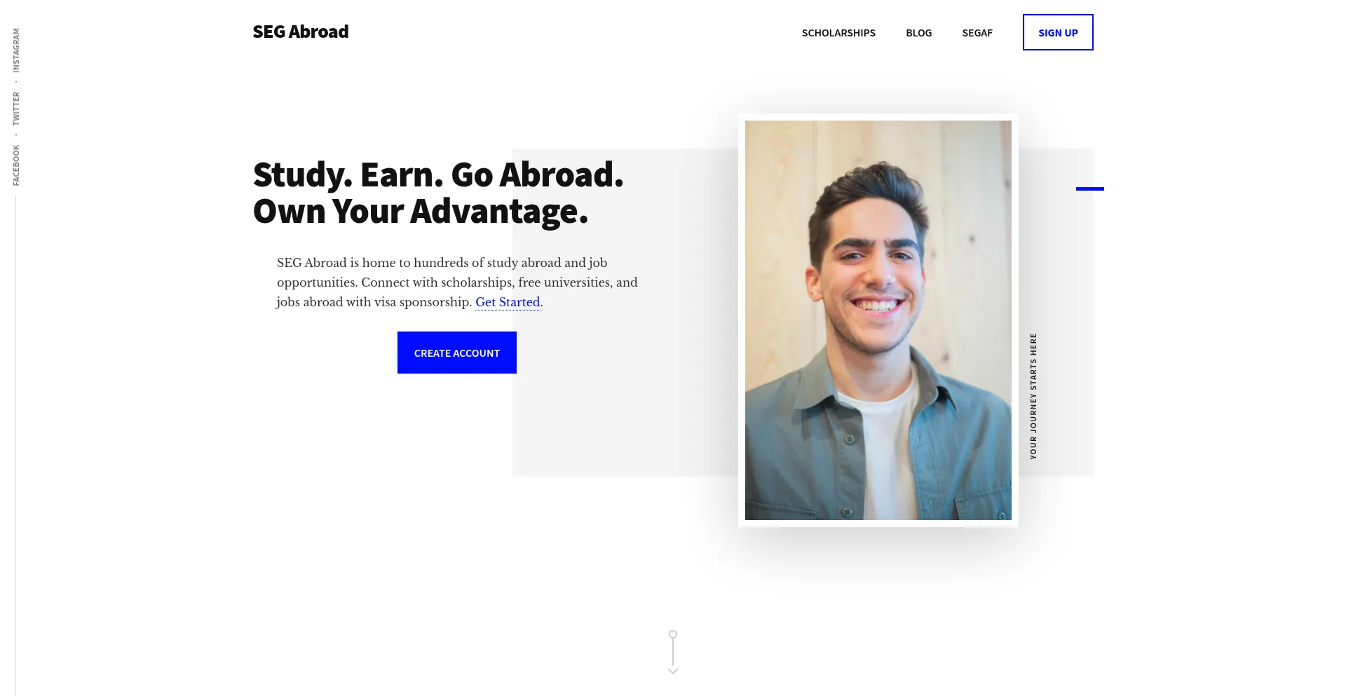 Website screenshot of Segabroad.com