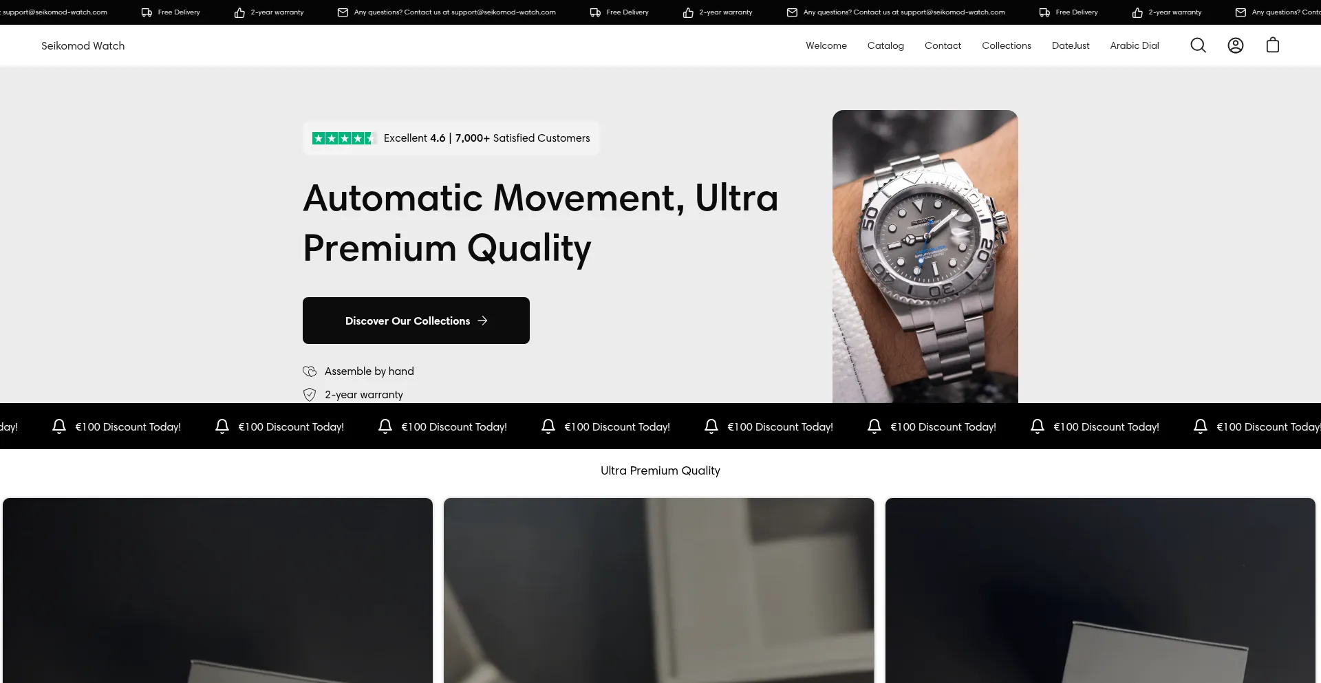 Website screenshot of Seikomod-watch.com