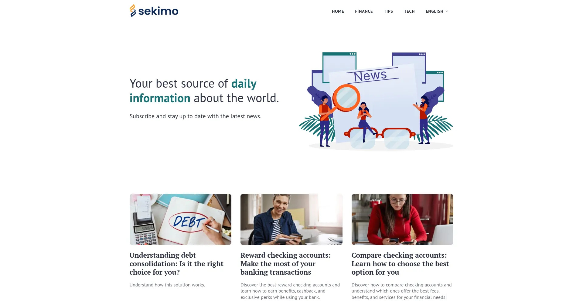 Website screenshot of Sekimo.com