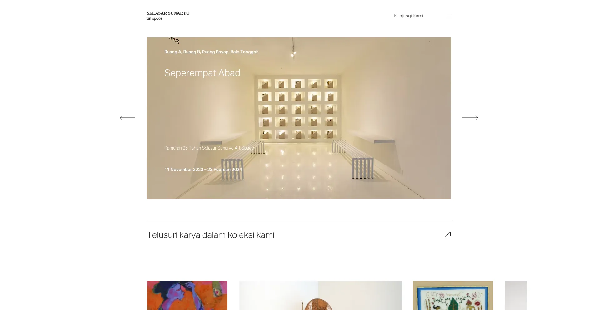 Website screenshot of Selasarsunaryo.com