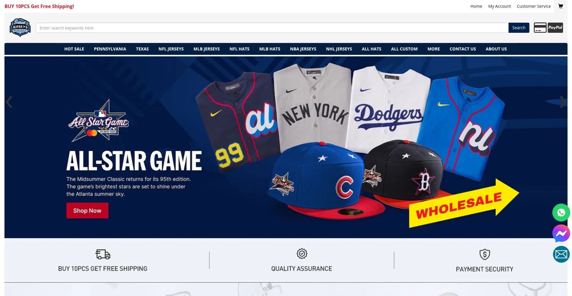 Website screenshot of Selectjerseyswholesale.com.co