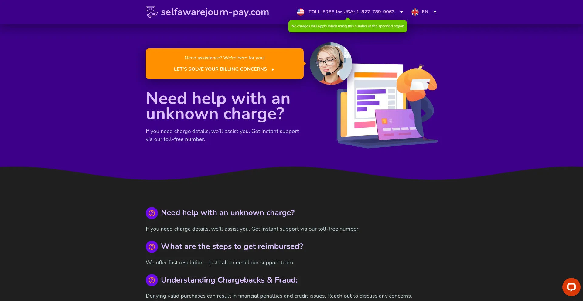 Website screenshot of Selfawarejourn-pay.com