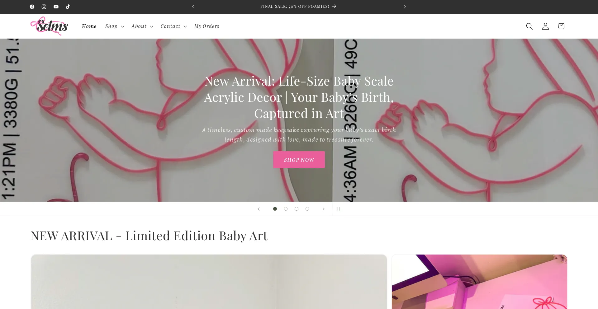 Website screenshot of Selms.com.au