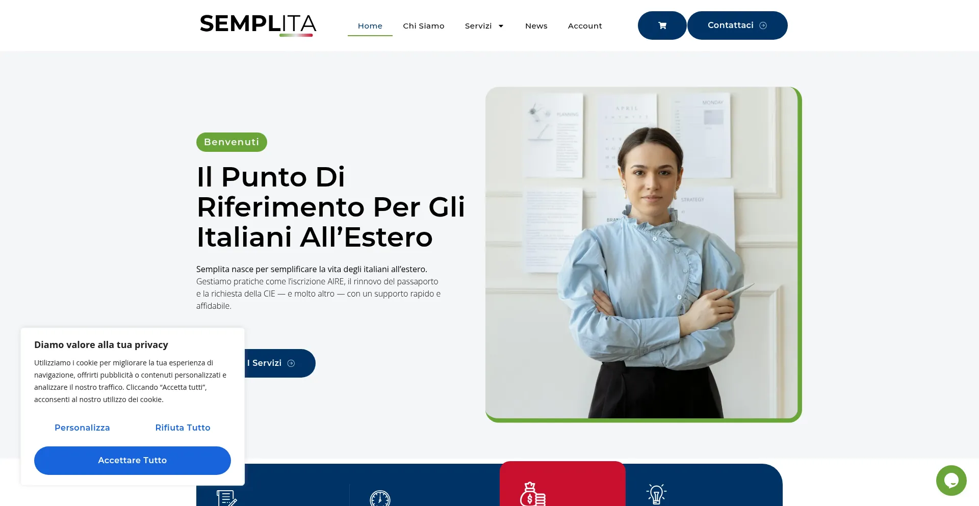 Website screenshot of Semplita.com