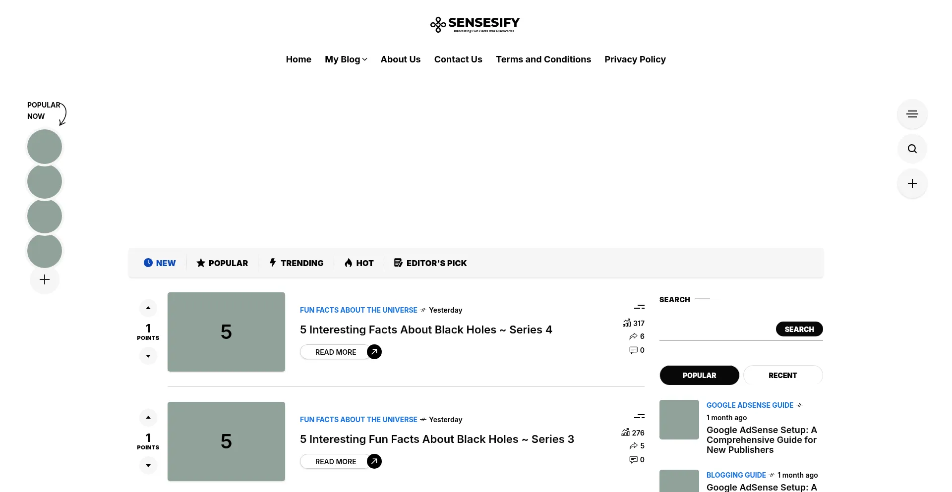 Website screenshot of Sensesify.com