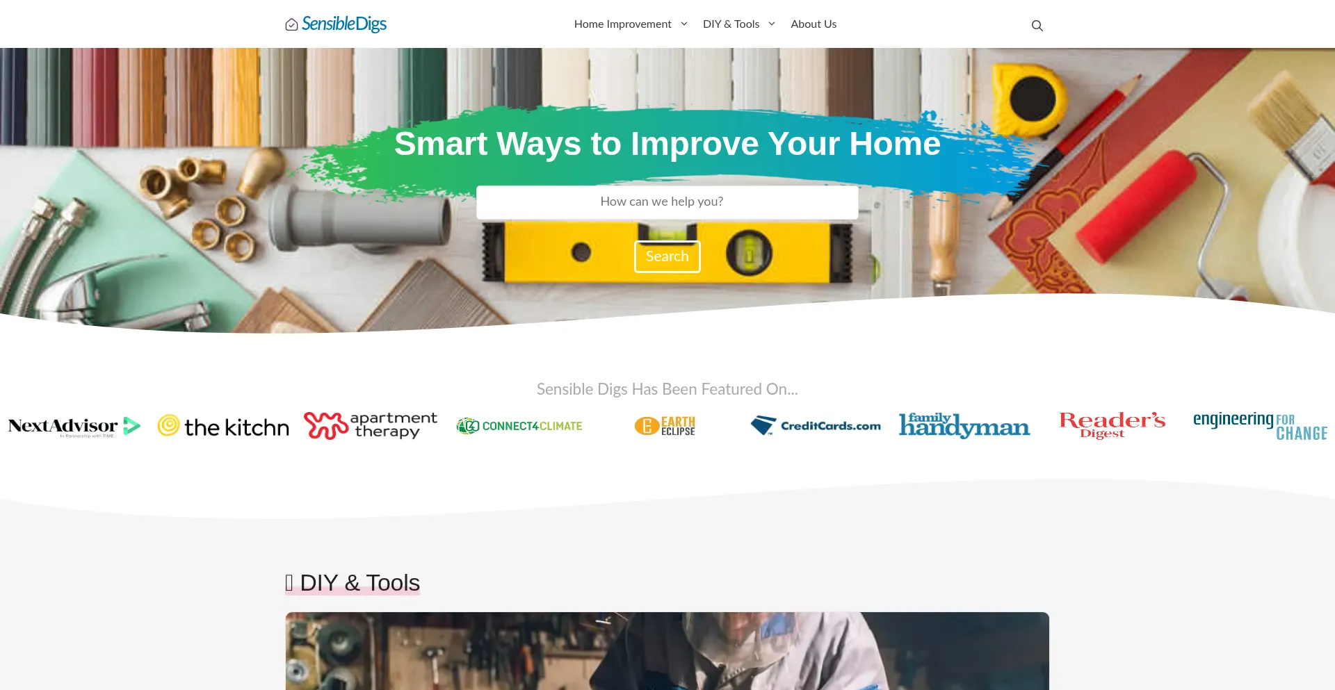 Website screenshot of Sensibledigs.com