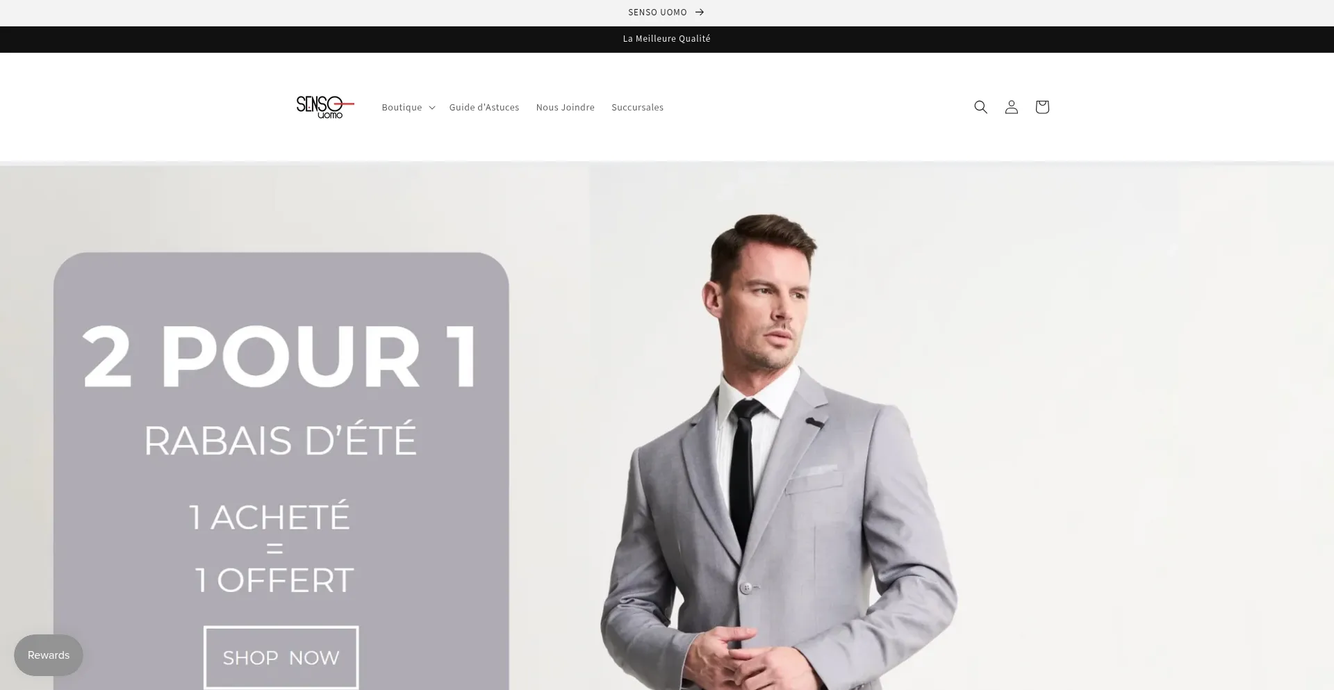 Website screenshot of Sensouomo.com