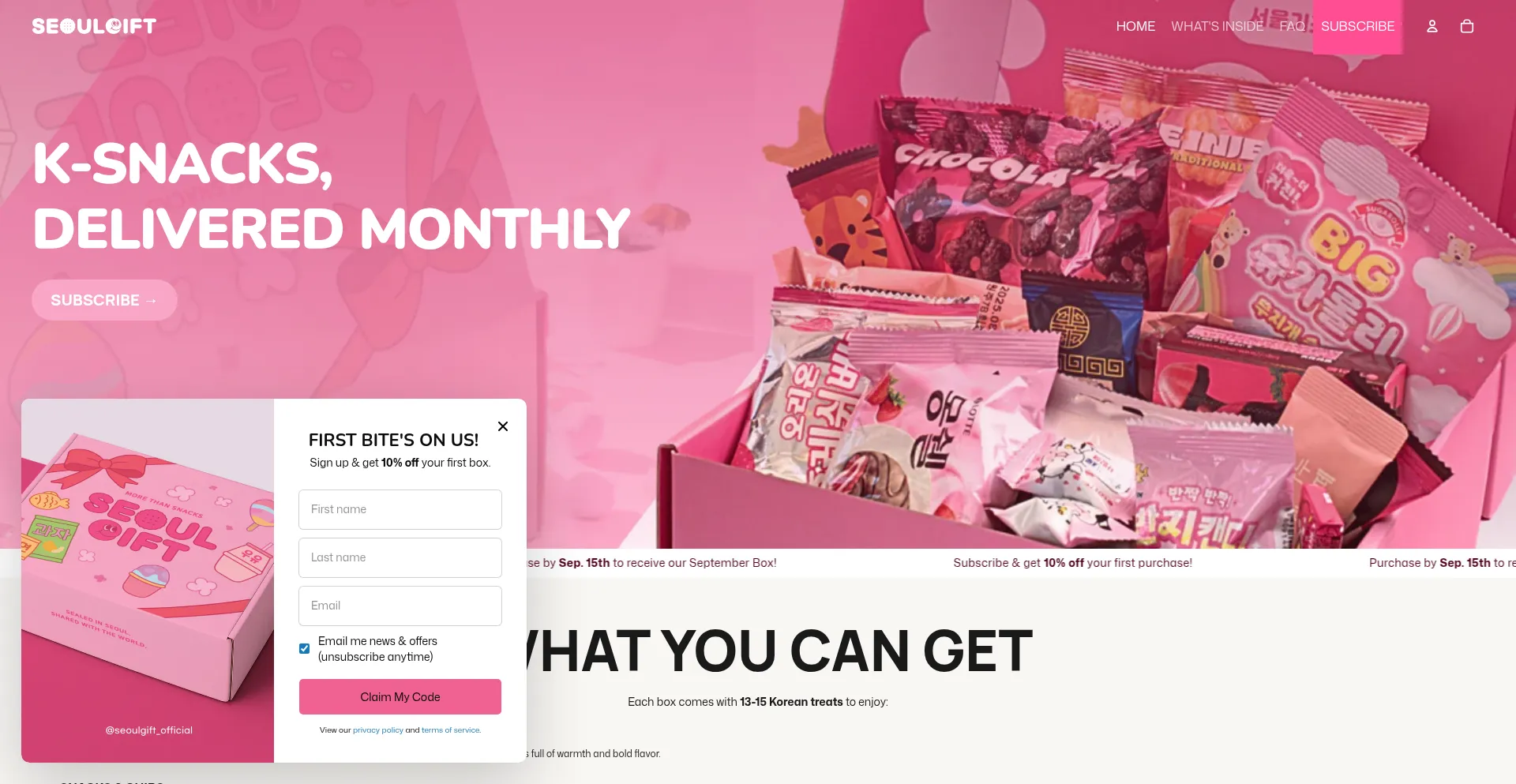Website screenshot of Seoulgifts.com