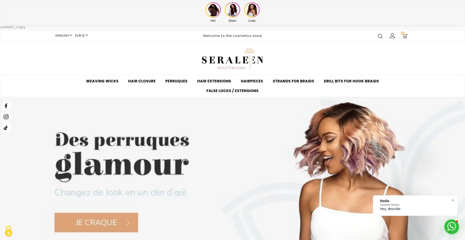 Website screenshot of Seraleen.com