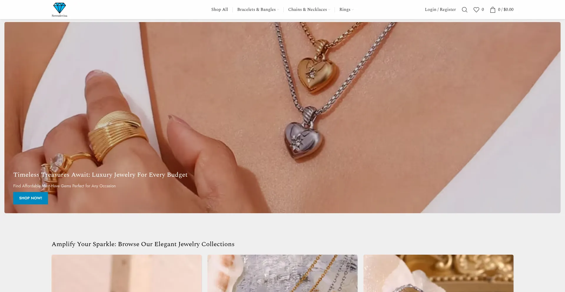 Website screenshot of Serendevina.com