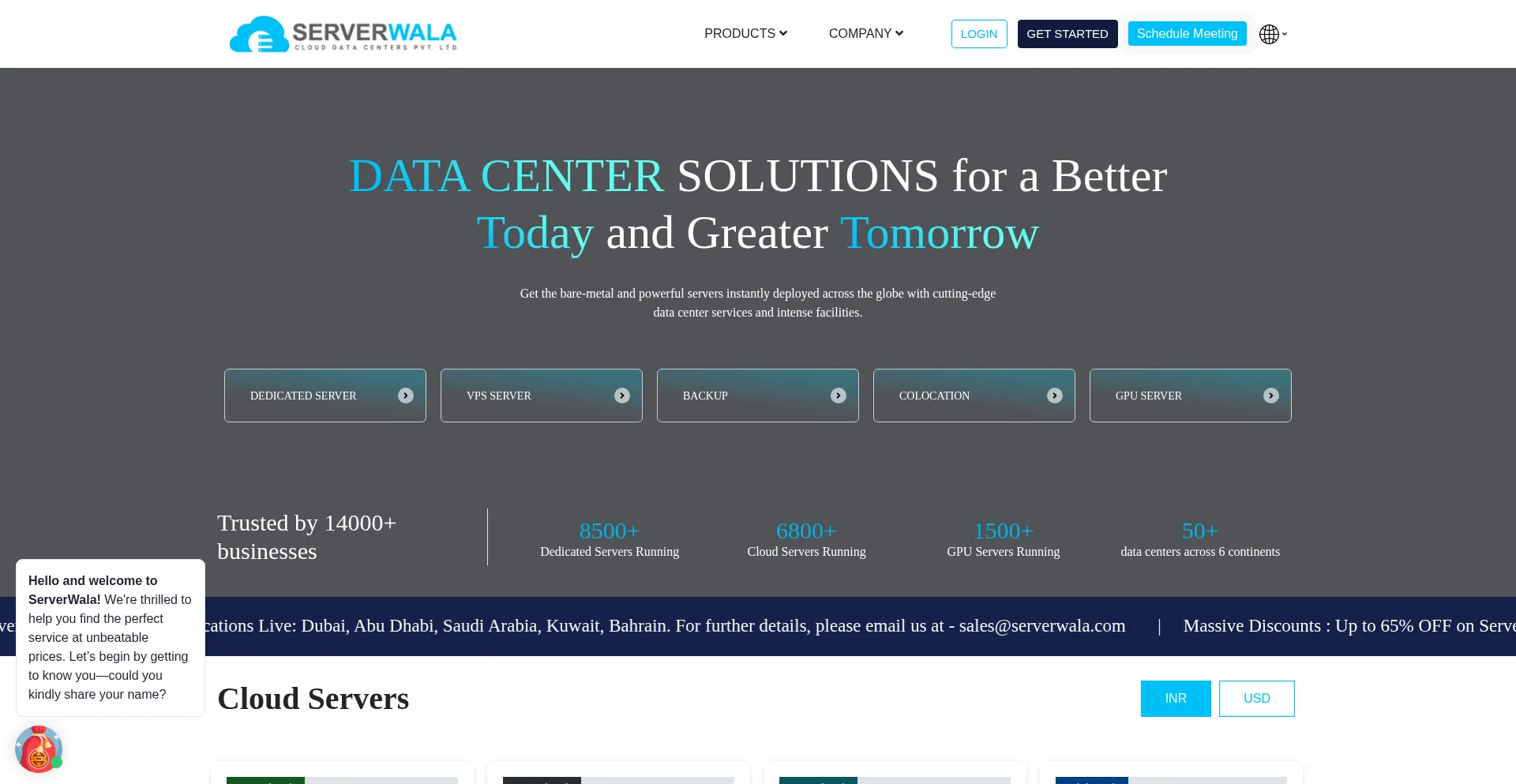 Website screenshot of Serverwala.com