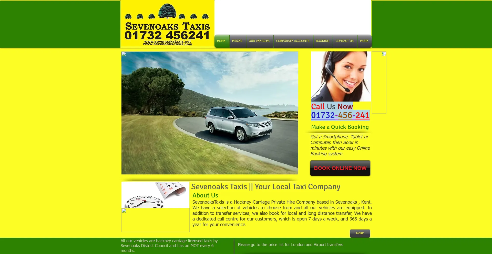Website screenshot of Sevenoaks-taxis.com