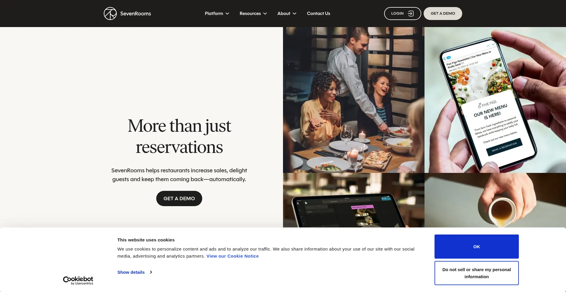 Website screenshot of Sevn.ly