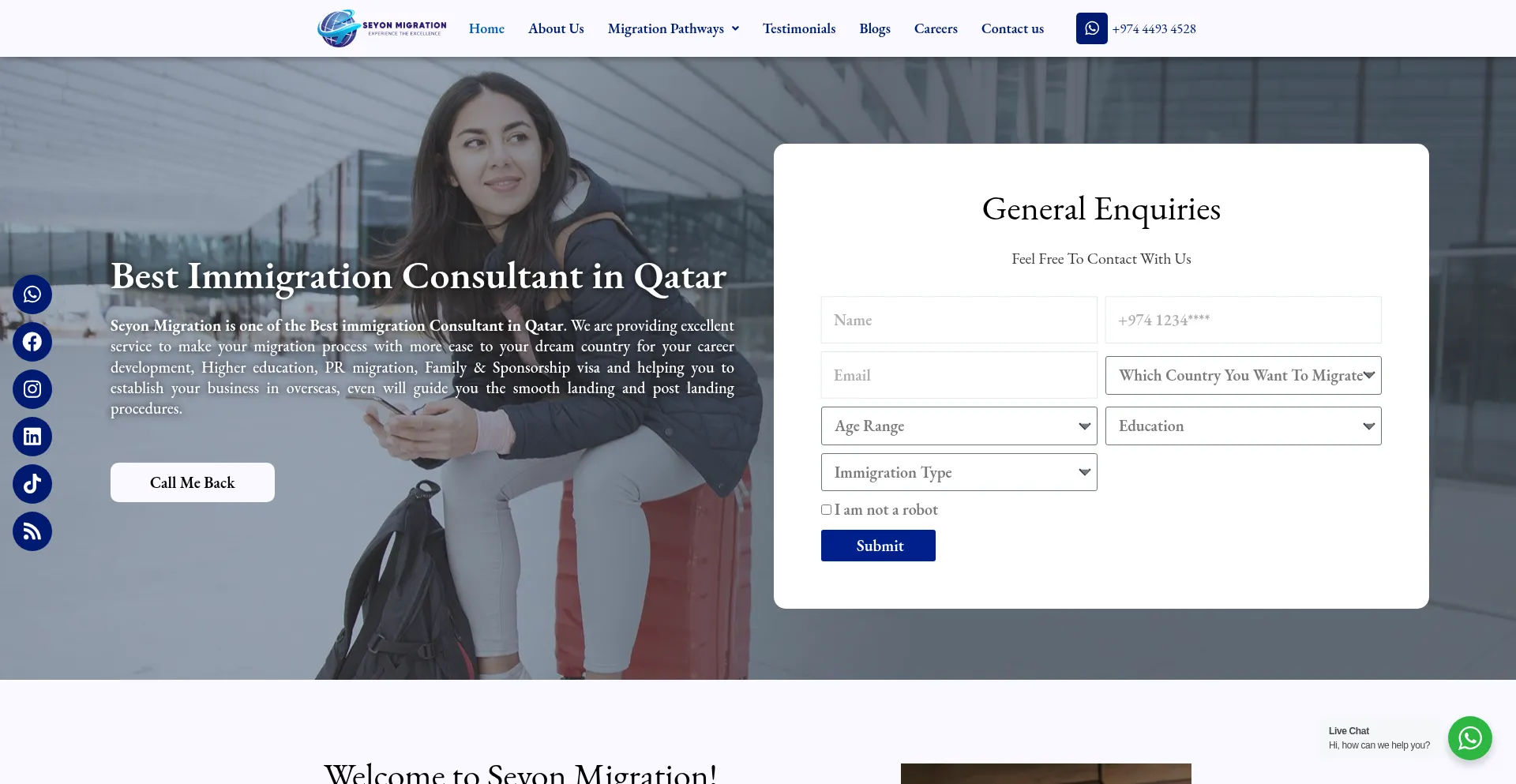 Website screenshot of Seyonmigration.com