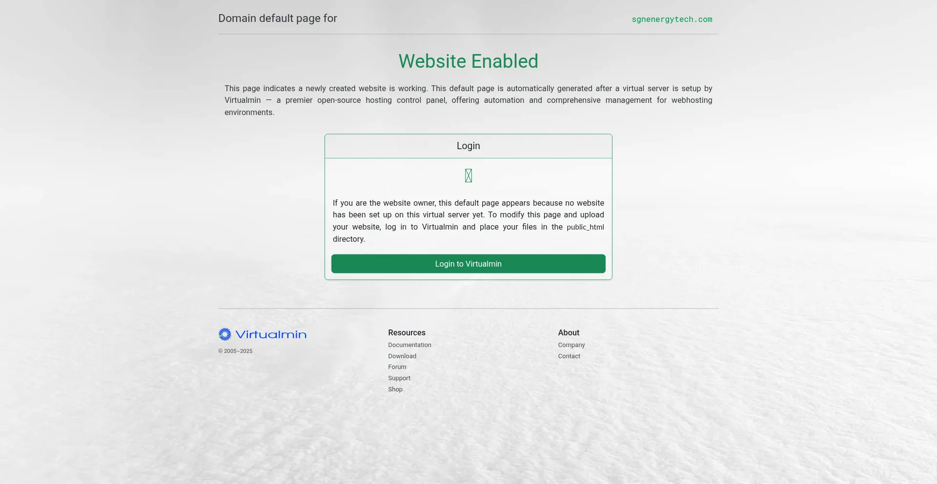 Website screenshot of Sgnenergytech.com