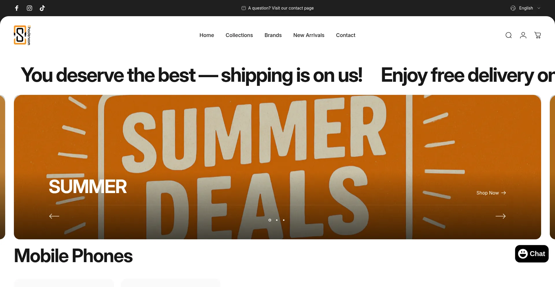 Website screenshot of Shadencom.com
