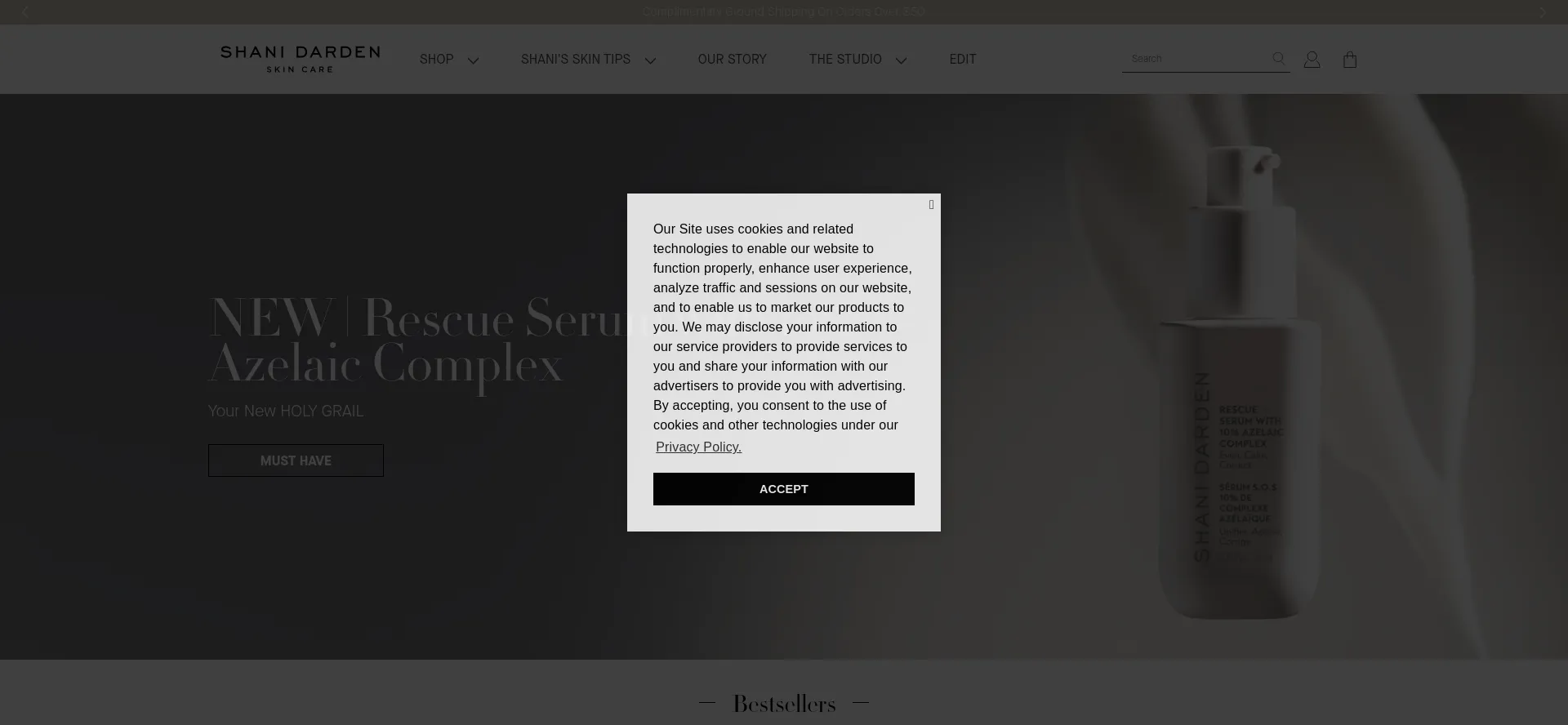 Website screenshot of Shanidarden.com