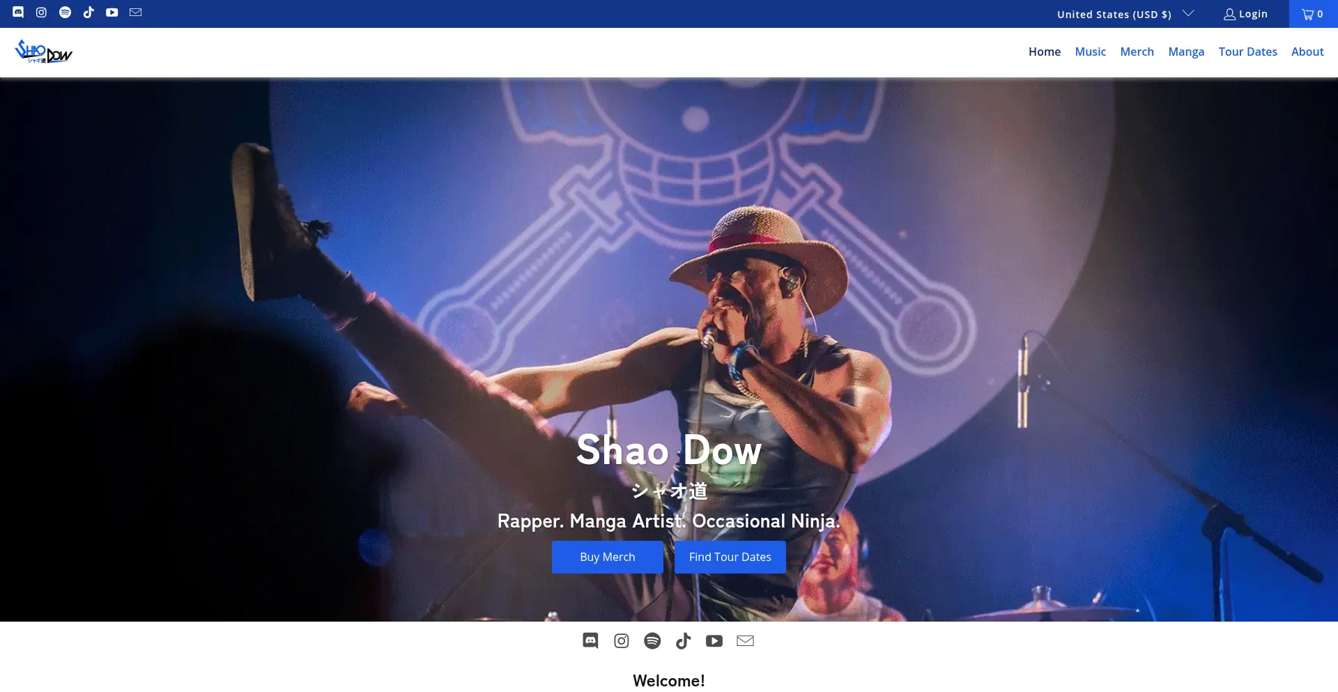 Website screenshot of Shaodowmusic.com
