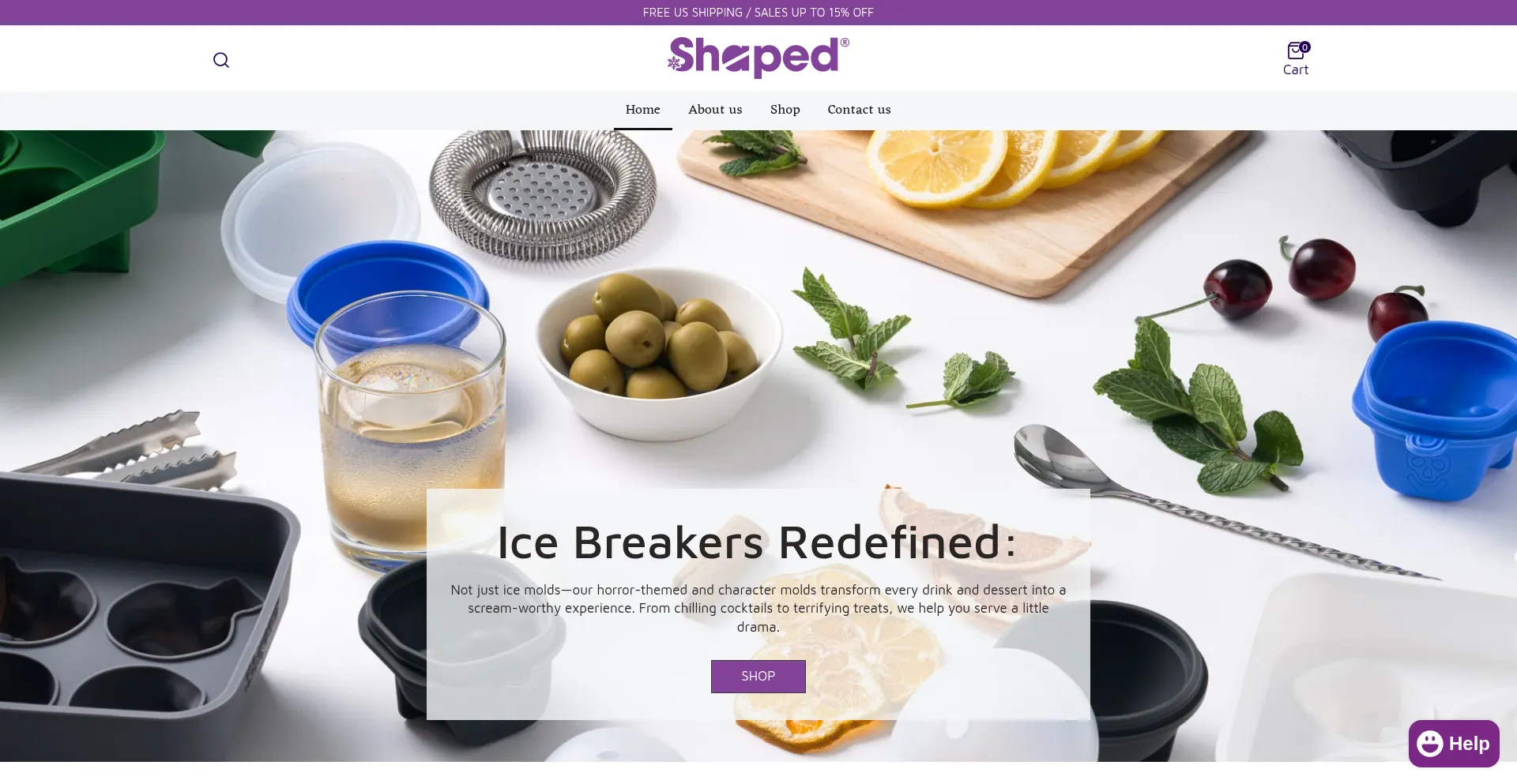 Website screenshot of Shapedicemolds.com