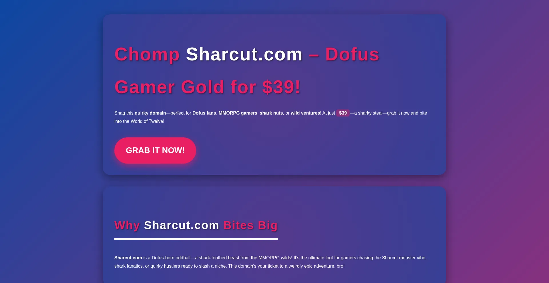 Website screenshot of Sharcut.com