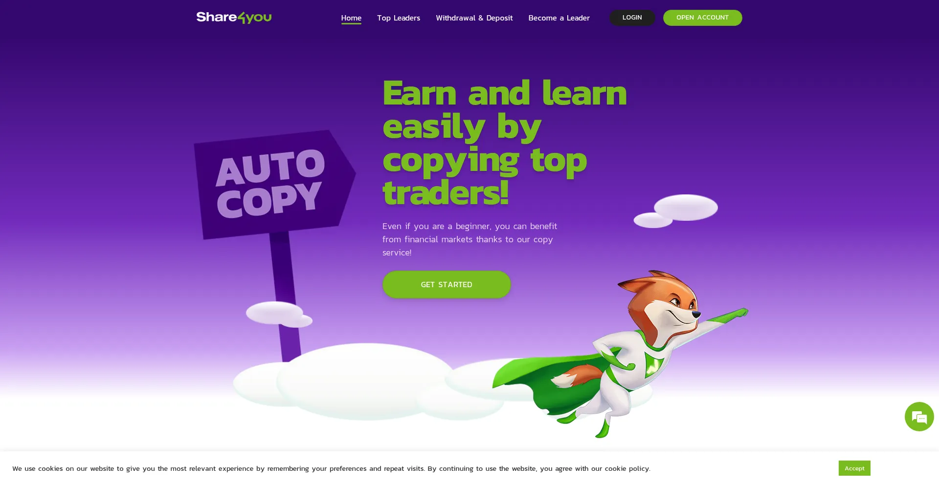 Website screenshot of Share4you.com