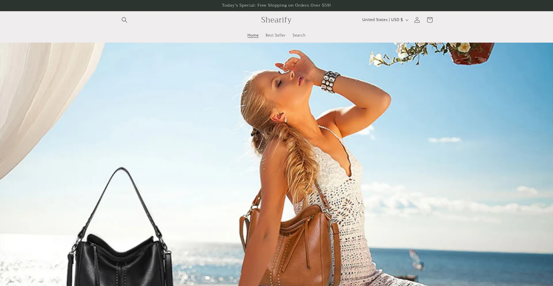 Website screenshot of Shearify.shop