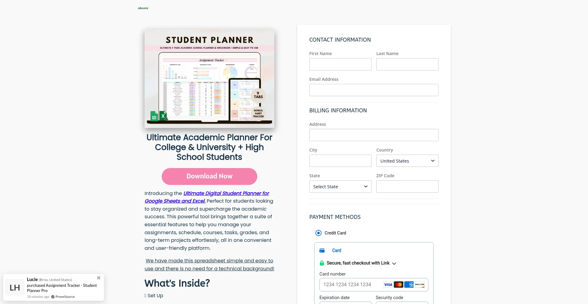 Website screenshot of Sheetsfrenzy.com