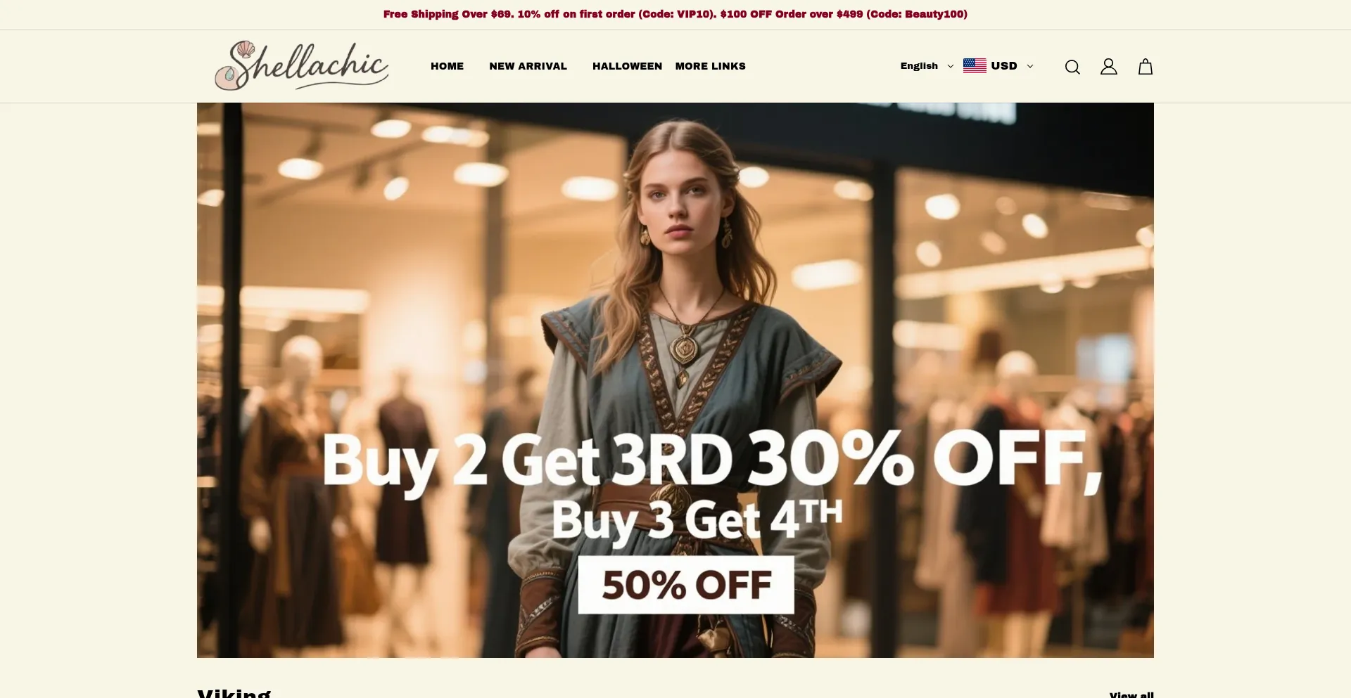 Website screenshot of Shellachic.com