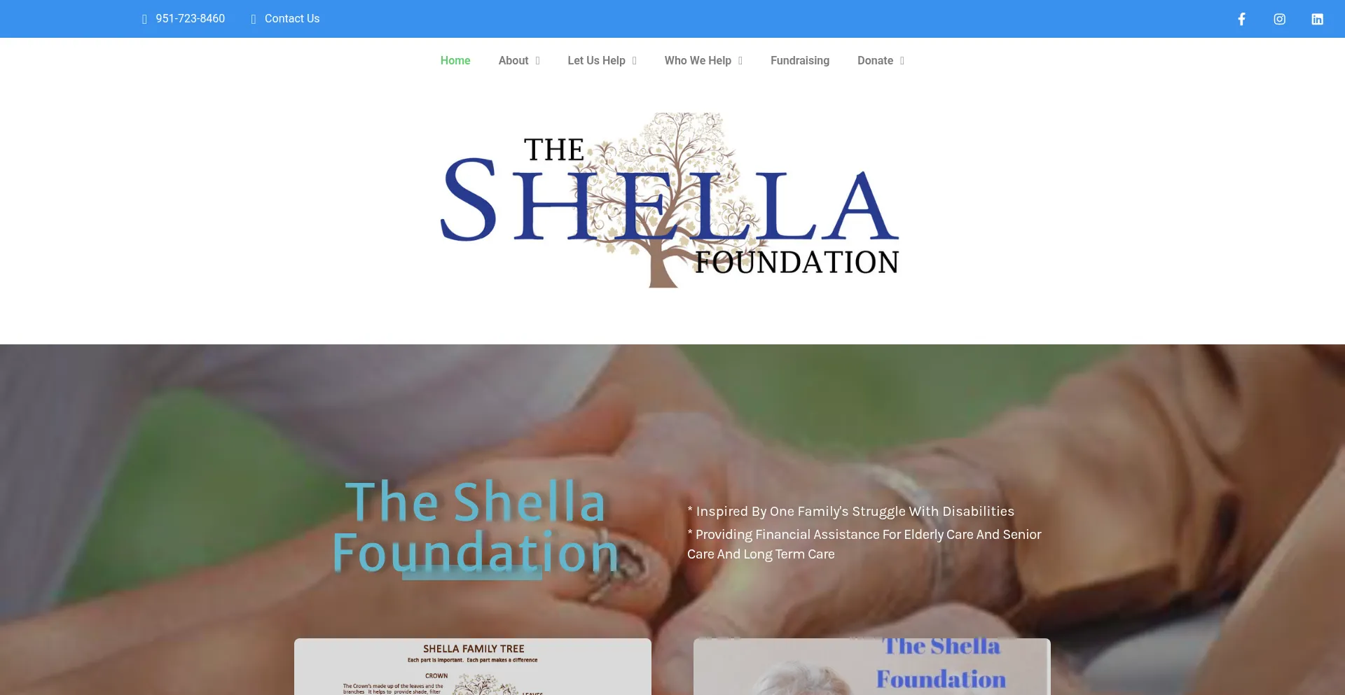Website screenshot of Shellafoundation.org