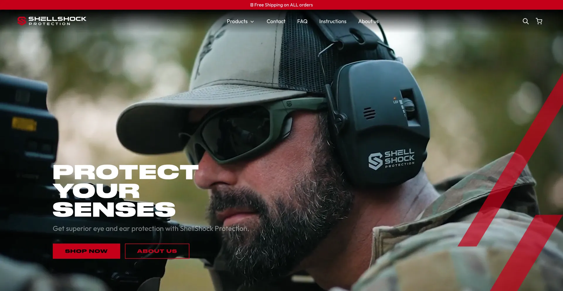 Website screenshot of Shellshockpro.com