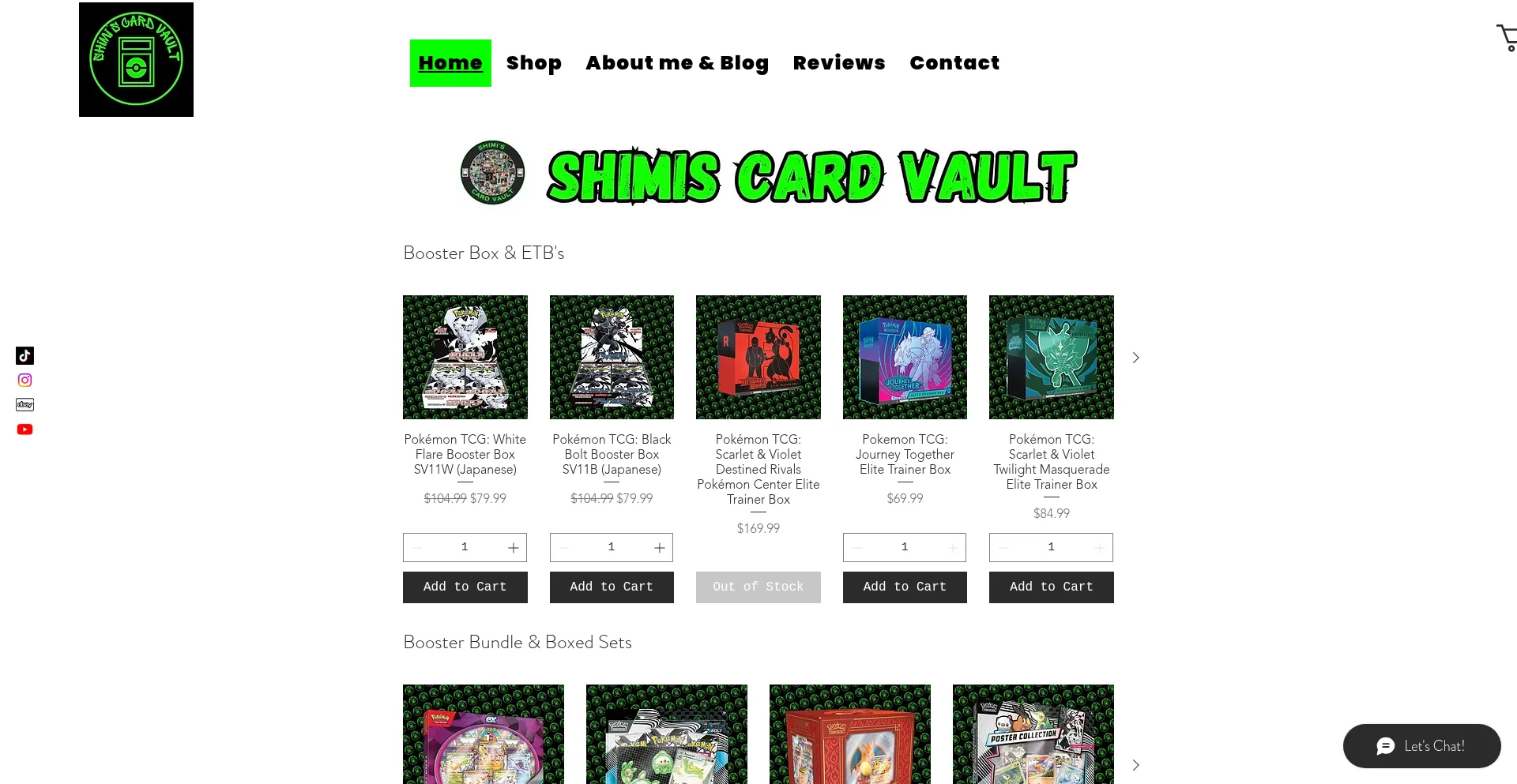 Website screenshot of Shimiscardvault.com
