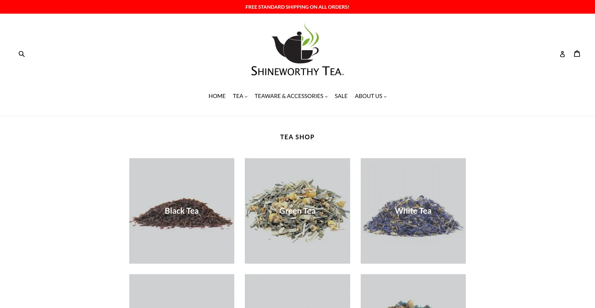 Website screenshot of Shineworthytea.com