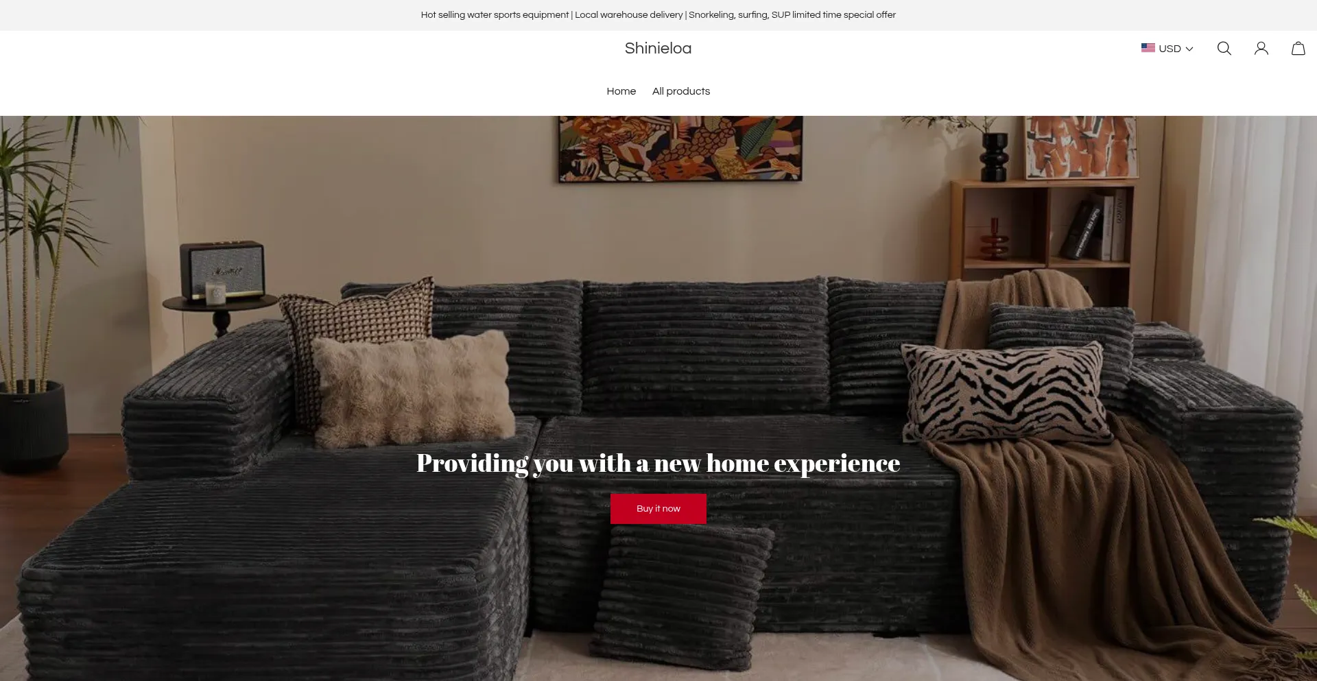 Website screenshot of Shinieloa.com