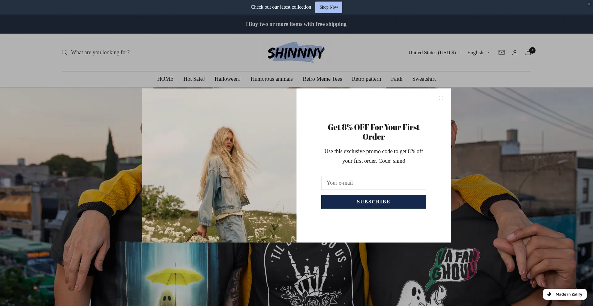 Website screenshot of Shinnny.com