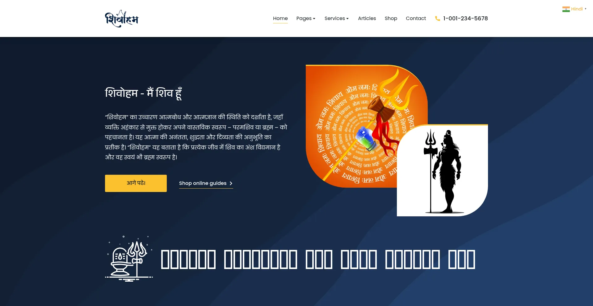 Website screenshot of Shivohamm.org