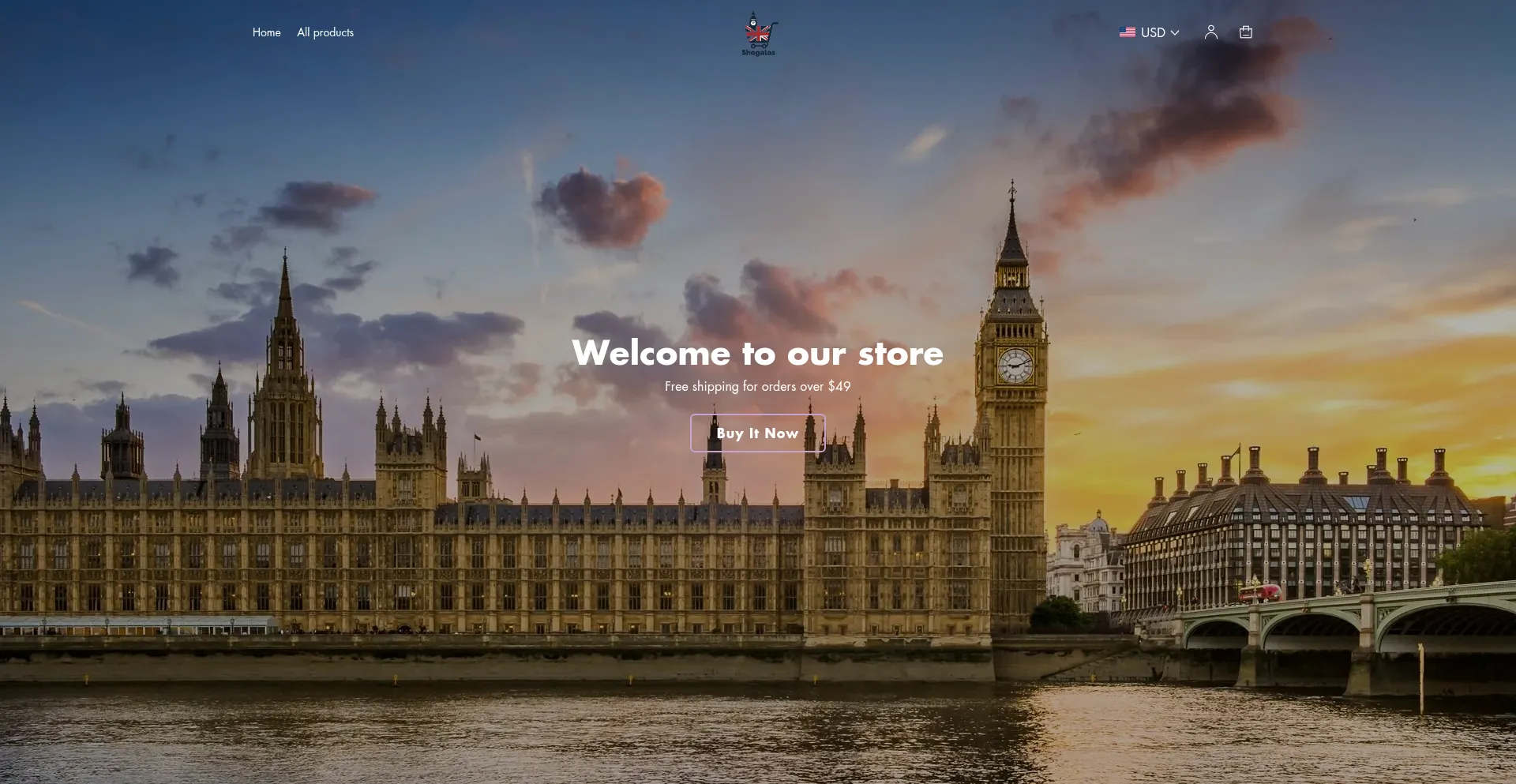 Website screenshot of Shogalas.com